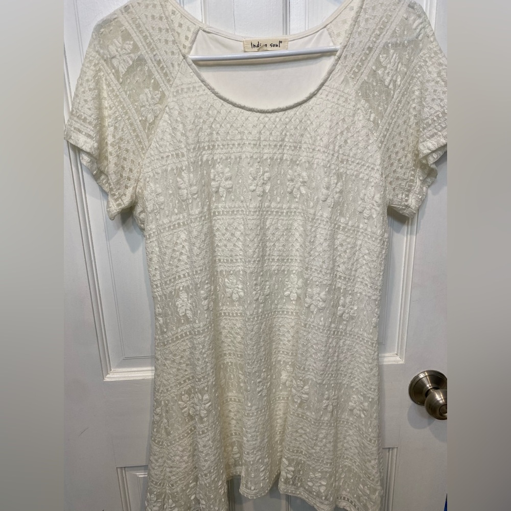 White Lacey top
